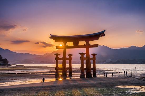 Itsukushima Shrine Torii at Sunset, Miyajima