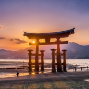 Itsukushima Shrine Torii at Sunset, Miyajima
